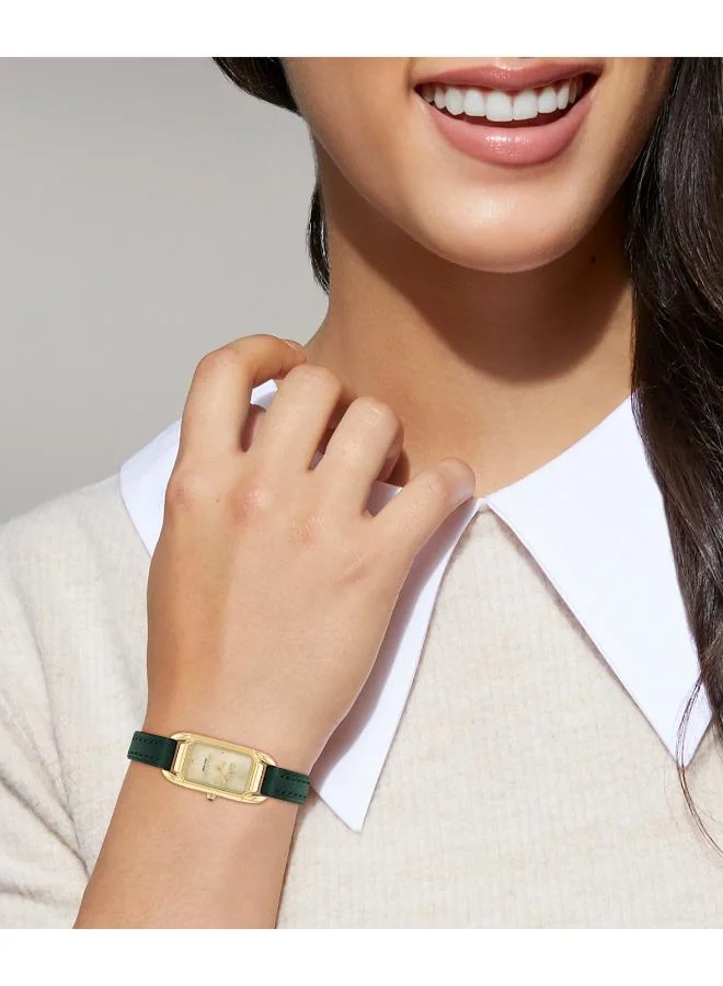 COACH  2-Hand Cadie Collection Quartz Movement Watch For Women With Green Leather Strap - 14504350 for Women | Best Price UAE